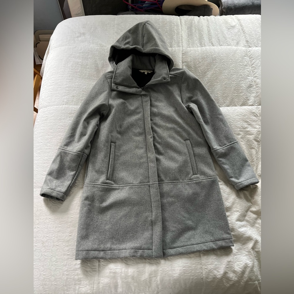 Mia Melon Wool Gray Hooded Women's Coat size XL